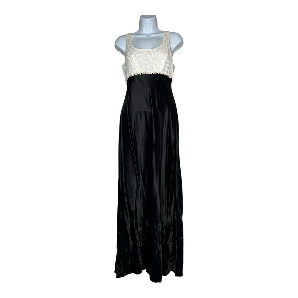 Jump Dress Womens 5/6 Lace Satin Vintage Y2K 90s Black White Prom‎ Homecoming
